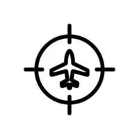 Flugzeug-Sichtsymbol-Vektor. isolierte kontursymbolillustration vektor
