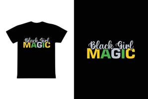 svart flicka magi. kvinnors dag 8 Mars t-shirt design mall vektor