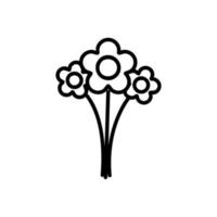 tre blomma ikon vektor. isolerat kontur symbol illustration vektor