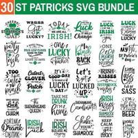 st Patricks dag svg bunt. hand dragen vektor design för kort, baner, mugg, t-shirt, inbjudan, klistermärke och gåvor.