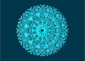 blaues dekoratives, florales und abstraktes Arabesque-Mandala-Design vektor