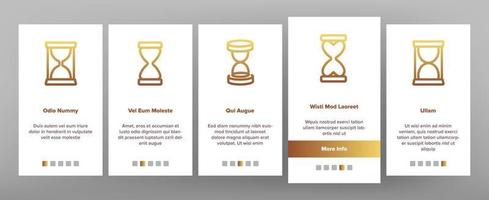 Sanduhr-Onboarding-Symbole setzen Vektor