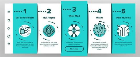 Onboarding-Symbole für Schaltungscomputer-Chips setzen Vektor