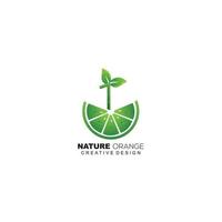 Logo-Illustrationsdesignsymbol der Natur orange vektor