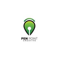 penna punkt eller stift logotyp symbol design färgrik vektor