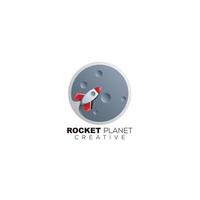 Raketenplanet-Symbol-Logo-Design-Animation vektor