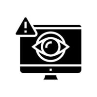 Computerbenutzer-Spionage-Glyphen-Symbol-Vektorillustration vektor