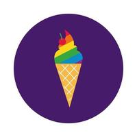 Eis mit Gay Pride Farben Block Style vektor