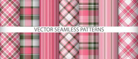 set check vector tartan. Hintergrundtexturmuster. karierter nahtloser Textilstoff.