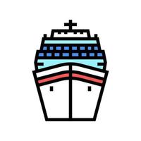 Kreuzfahrtschiff Ozeantransport Farbe Symbol Vektor Illustration