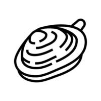soft-shell mussla linje ikon vektor illustration