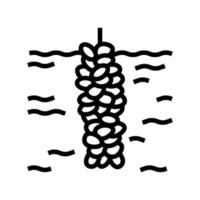 produktion mussla linje ikon vektor illustration