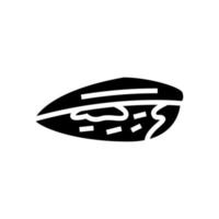 mussla stängd skal glyf ikon vektor illustration