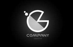 g svart och vit alfabet brev logotyp ikon med prickar. kreativ mall för företag och företag vektor