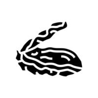 Auster geöffnete Shell-Glyphen-Symbol-Vektorillustration vektor