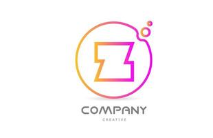 geometrisches z-Buchstaben-Alphabet-Logo-Symbol mit Kreis und Blasen. kreative Vorlage für Unternehmen und Unternehmen vektor