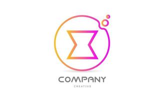 geometrisches x-Buchstaben-Alphabet-Logo-Symbol mit Kreis und Blasen. kreative Vorlage für Unternehmen und Unternehmen vektor