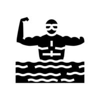 schwimmende behinderte athleten-glyphen-symbol-vektor-illustration vektor