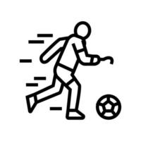 fotboll fotboll spelar handikappade idrottare linje ikon vektor illustration