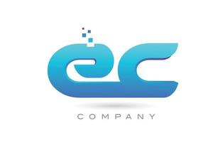 ec alfabet brev logotyp ikon kombination design. kreativ mall för företag och företag vektor