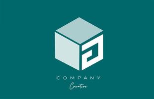 kub g tre brev kub alfabet brev logotyp ikon design med grön pastell Färg. kreativ design mall för företag och företag vektor