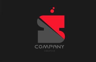s röd grå prickar alfabet brev logotyp ikon design. kreativ mall för företag och företag vektor