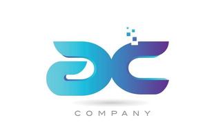 ac alfabet brev logotyp ikon kombination design. kreativ mall för företag och företag vektor