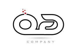 qa verbundenes Alphabet-Buchstaben-Logo-Symbol-Kombinationsdesign mit Punkten und roter Farbe. kreative Vorlage für Unternehmen und Unternehmen vektor