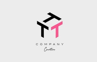 rosa t tre brev alfabet brev logotyp ikon design. kreativ mall för företag och företag vektor