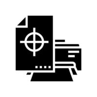 Glyph-Symbol-Vektorillustration für Druckpapierblätter vektor