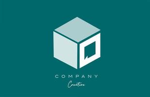 kub q tre brev kub alfabet brev logotyp ikon design med grön pastell Färg. kreativ design mall för företag och företag vektor