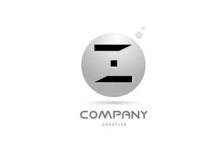 z 3d graue Kugel Alphabet Buchstabe Logo Icon Design mit Punkt. kreative Vorlage für Unternehmen und Unternehmen vektor