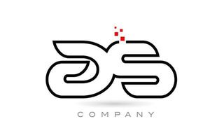 als verbundenes Alphabet-Buchstaben-Logo-Symbol-Kombinationsdesign mit Punkten und roter Farbe. kreative Vorlage für Unternehmen und Unternehmen vektor