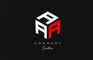 en röd vit tre brev kub alfabet brev logotyp ikon design. kreativ mall för företag och företag vektor
