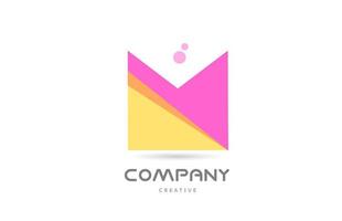 m gul rosa geometrisk alfabet brev logotyp ikon. kreativ mall för företag och företag vektor