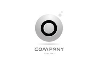 o 3d grå sfär alfabet brev logotyp ikon design med punkt. kreativ mall för företag och företag vektor