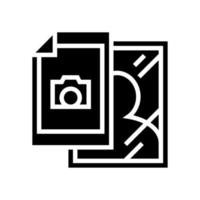 Fotopapier und Fotorahmen-Glyphen-Symbol-Vektorillustration vektor