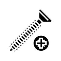 trä skruva glyf ikon vektor illustration