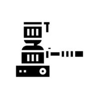 Wasserpfeife Kohlebrenner Glyphe Symbol Vektor Illustration