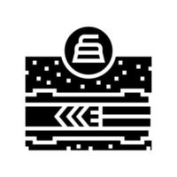 Reinigung der Pipeline-Bautechnologie Glyphen-Symbol-Vektor-Illustration vektor