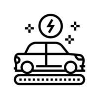 Herstellung von Elektroautos Symbol Leitung Vektor Illustration