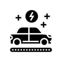 tillverkning elektrisk bil glyf ikon vektor illustration