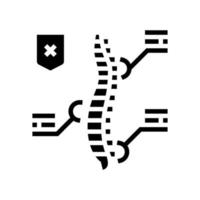 Symptome Skoliose-Glyphen-Symbol-Vektor-Illustration vektor