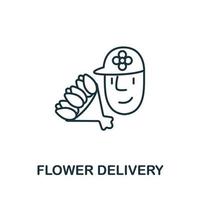 Symbol für die Blumenlieferung aus der Gartenkollektion. einfaches Symbol für die Lieferung von Blumen für Vorlagen, Webdesign und Infografiken vektor