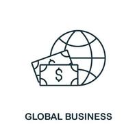 global företag ikon. enkel linje element global företag symbol för mallar, webb design och infographics vektor