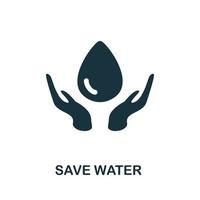 Symbol Wasser sparen. einfaches Element aus der Sammlung der globalen Erwärmung. kreatives Wassersparsymbol für Webdesign, Vorlagen, Infografiken und mehr vektor