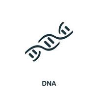 DNA-Icon-Set. vier elemente in verschiedenen stilen aus der sammlung von medizinikonen. kreative dna-symbole gefüllt, umriss, farbige und flache symbole