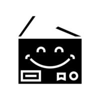 carbdoard glücklich kostenloser Versand Glyphen-Symbol Vektor-Illustration vektor