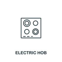 elektrisk kokplatta ikon från hushåll samling. enkel linje elektrisk kokplatta ikon för mallar, webb design och infographics vektor