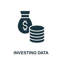 Datensymbol investieren. einfaches element aus der investitionssammlung. Symbol für kreative Investitionsdaten für Webdesign, Vorlagen, Infografiken und mehr vektor